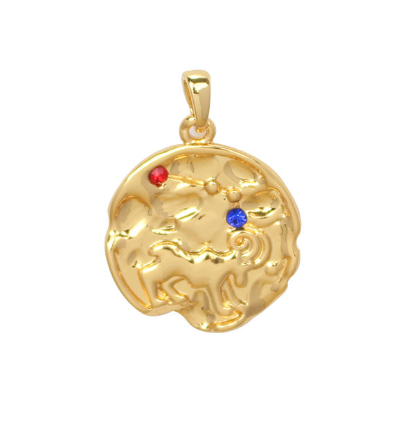 Wholesale Zodiac Gold Coin Pendant Copper Necklaces
